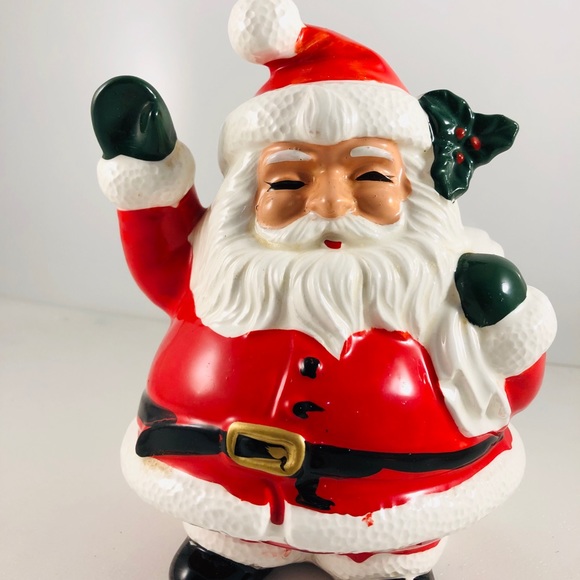Vtg Lefton Christmas Santa Claus Figural Planter - Picture 2 of 8